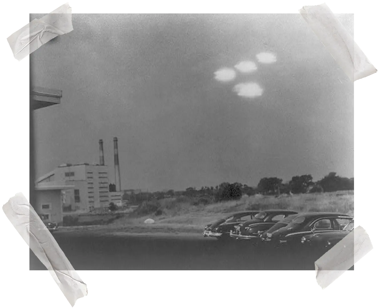 Formation of UFOs taken in Salem, MA in 1952.